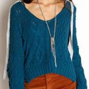 Free People NWT Tierra Cable Knit Hoodie